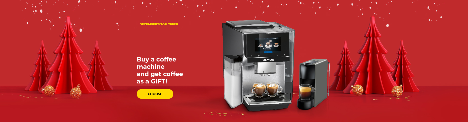 Buy a coffee machine and get coffee as a gift!