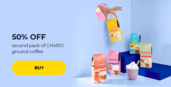 50% OFF second pack of CHiATO ground coffee