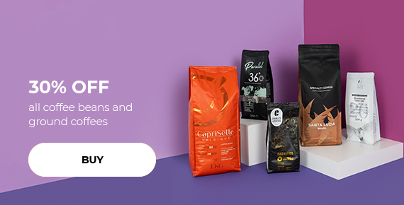 30% OFF all coffee beans and ground coffees